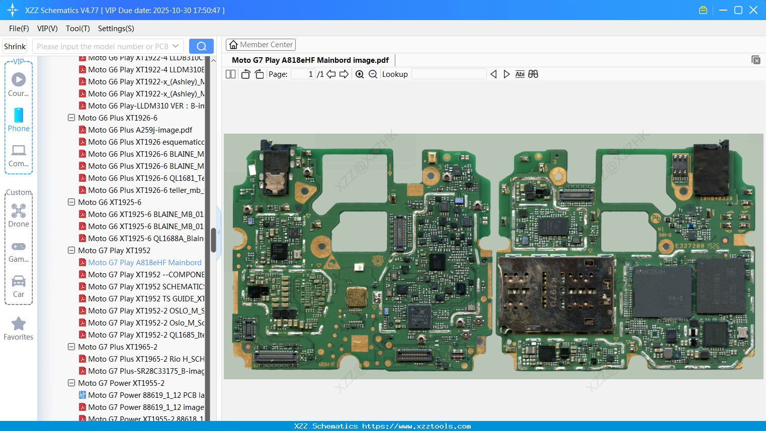Motorola Moto G7 Play A818eHF Mainbord Image